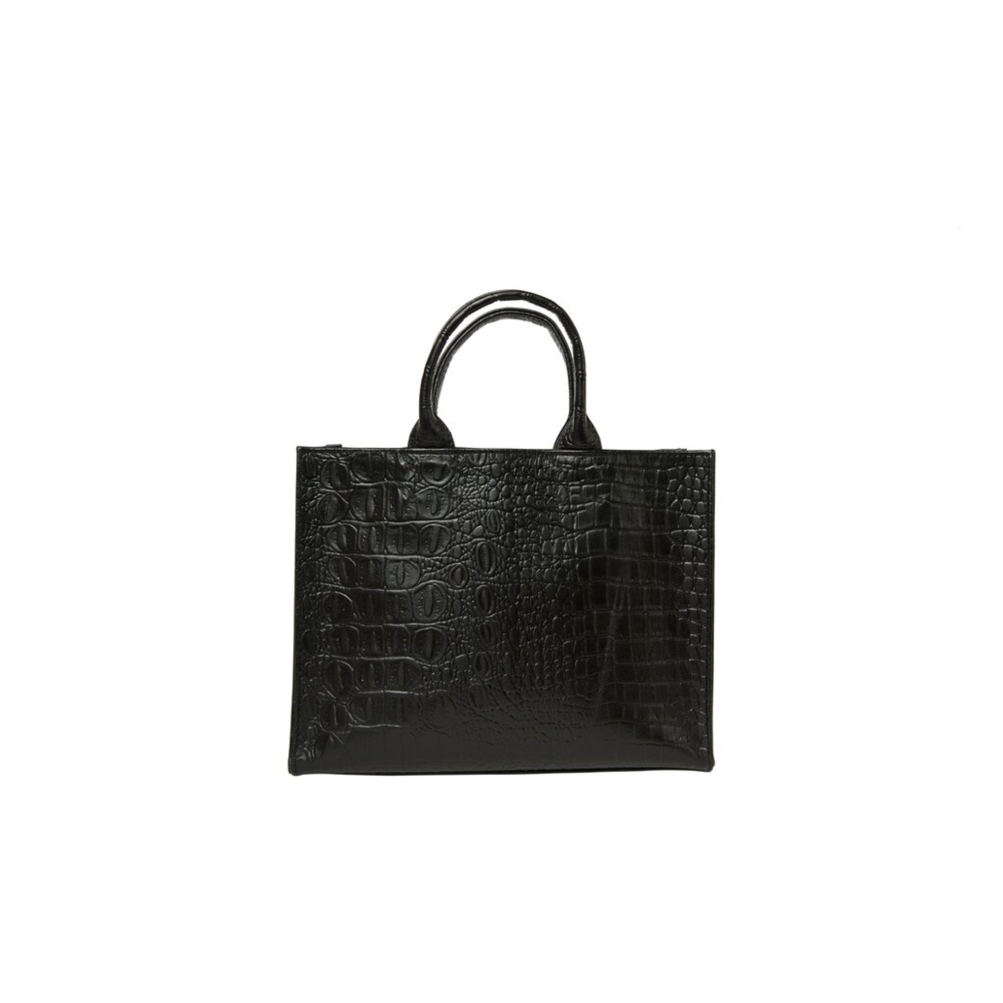 Black croc handbag sales